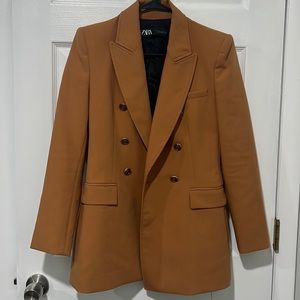 Zara double breasted tan blazer. Size small